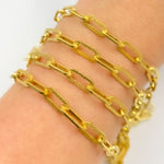 Load image into Gallery viewer, X30GP. Gold Plated Sterling Silver Matt Flat Paperclip Chain