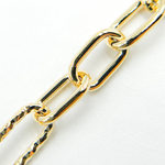 Load image into Gallery viewer, V143GP. Sterling Silver Gold Plated Diamond Cut & 3 Smooth Links Long and Short Chain