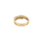 Load image into Gallery viewer, 14k Solid Gold Spiral Emerald and Diamond Ring.