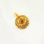 Load image into Gallery viewer, Diamond Sterling Silver Round Eye Charm with Gemstone