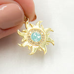 Load image into Gallery viewer, DP652A. Diamond Sterling Silver Sun Enamel Pendant