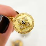 Load image into Gallery viewer, DC898. Diamond & Sterling Silver Round Flower Pendant with Gemstone