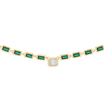 Load image into Gallery viewer, NFF70760. 14K Solid Gold Diamond Rectangle Necklace