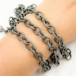 Load image into Gallery viewer, Oxidized 925 Sterling Silver Hammered Cable Chain