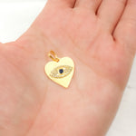 Load image into Gallery viewer, Silver Heart Eye Pendant with Gemstones