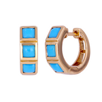 Load image into Gallery viewer, EHZ57426TQ. 14K Solid Gold Turquoise Hoops