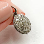 Load image into Gallery viewer, DC944. Diamond Sterling Silver Oval Charm