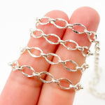 Load image into Gallery viewer, Silver Hammered Oval Link Chain