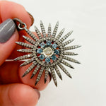 Load image into Gallery viewer, DP374. Diamond Silver Sun Pendant
