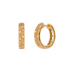 Load image into Gallery viewer, 14K Solid Yellow Gold Diamond Hoop Earring