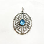 Load image into Gallery viewer, DP680. Diamond Sterling Silver Oval Fancy Pendant