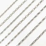 Load image into Gallery viewer, Y134OX. Oxidized Sterling Silver Smooth Long and Short Link Chain