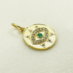 Load image into Gallery viewer, 14K Solid Gold Diamond Evil Eye Charm. GDP187