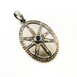 Load image into Gallery viewer, Silver Oval Star Pendant with Gemstone