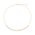 Load image into Gallery viewer, NFZ71948. 14K Solid Gold Gemstone Dangle Rectangle Necklace