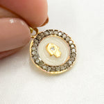 Load image into Gallery viewer, Sterling Silver Round Hamsa Enamel Charm