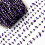 Load image into Gallery viewer, Amethyst Organic Shape Sterling Silver Wire Chain