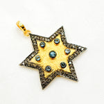 Load image into Gallery viewer, A collection of star-shaped pendants with varying metallic finishes and embellishments, including diamonds and gemstones.