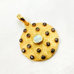 Load image into Gallery viewer, DP186. Diamond Sterling Silver Round Pendant with Gemstone