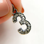 Load image into Gallery viewer, DC188. Diamond Sterling Silver Number "3" Charm