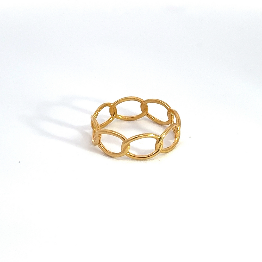 14k Solid Gold Chain Ring. GDR219