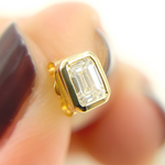 Load image into Gallery viewer, Solid Yellow Gold Rectangle Diamond Studs