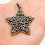 Load image into Gallery viewer, DSP030. Diamond Silver Star Gemstone Pendant