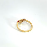 Load image into Gallery viewer, 14k Solid Yellow Gold Ruby Flower Ring.