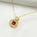 Load image into Gallery viewer, 14K Solid Gold Diamond Circle Charm. GDP129