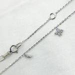 Load image into Gallery viewer, NT113096. 14K Solid Gold Diamond Flower Dangle Necklace