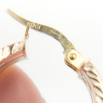 Load image into Gallery viewer, GER90. 14K Gold Tri Tone Hoop Earrings with Texture