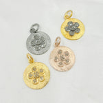 Load image into Gallery viewer, DC427. Diamond & Sterling Silver Round Flower Charm