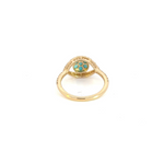 Load image into Gallery viewer, 14k Solid Gold Diamond and Turquoise Eye Ring.