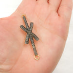 Load image into Gallery viewer, DC968. Diamond Sterling Silver Bow Connector