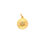Load image into Gallery viewer, 14K Gold Charm. Circle Pendant with Diamonds. GDP223