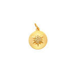 Load image into Gallery viewer, 14K Gold Charm. Circle Pendant with Diamonds. GDP223
