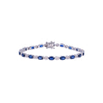 Load image into Gallery viewer, CB97272BS5X3. 14K Solid White Gold Diamond and Blue Sapphire Bracelet