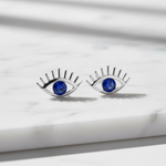 Load image into Gallery viewer, EFZ52004BS. 14K Solid Yellow Gold Diamond Eye Studs