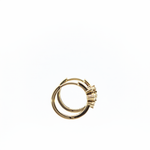 Load image into Gallery viewer, EHE57395. 14K Solid Yellow Gold Diamond Hoop Earrings