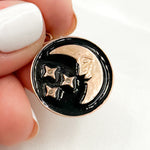 Load image into Gallery viewer, Silver Round Moon and Star Enamel Pendants