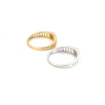 Load image into Gallery viewer, 14K Solid Gold Baguette Statement Diamond Ring.