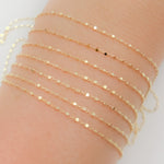 Load image into Gallery viewer, 14K Solid Yellow Gold Cube Satellite Chain by Foots