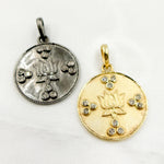 Load image into Gallery viewer, Shop Now Diamond Sterling Silver Round Flower Pendant
