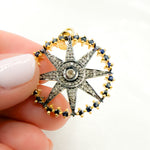 Load image into Gallery viewer, DSP065. Diamond Sterling Silver Round Star Pendant with Polki Diamond and Gemstone