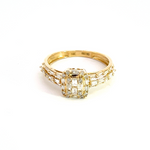 Load image into Gallery viewer, 14k Solid Gold Diamond Rectangle Baguette Ring.