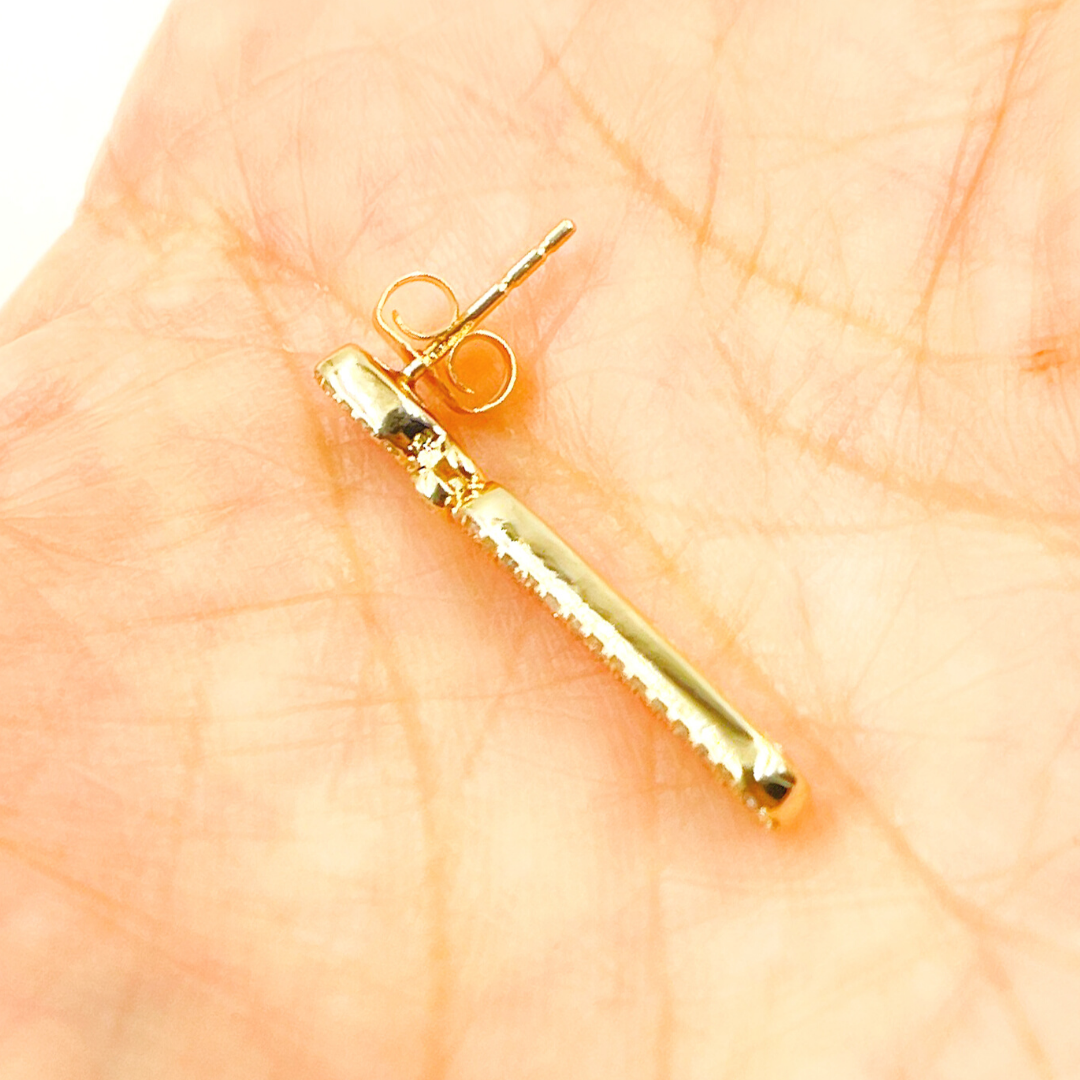 14k Solid Gold & Diamonds Dangle Earrings. EFJ52125