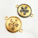 Load image into Gallery viewer, Diamond Sterling Silver Round Flower Connector