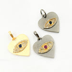 Load image into Gallery viewer, Diamond Sterling Silver Heart Eye Pendant with Gemstones