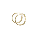Load image into Gallery viewer, EHD56614EM. 14k Solid Gold Diamond and Emerald Hoops