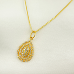 Load image into Gallery viewer, 14K Solid Gold Drop Charm with Diamonds. GDP145